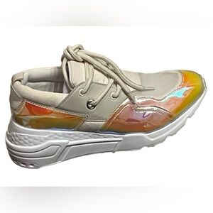 Steve Madden Cliff iridescent Leather, fabric and vegan suede sneakers NWOB